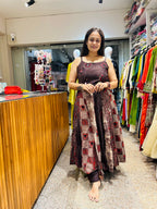 Spaghetti coffee Anarkali suit