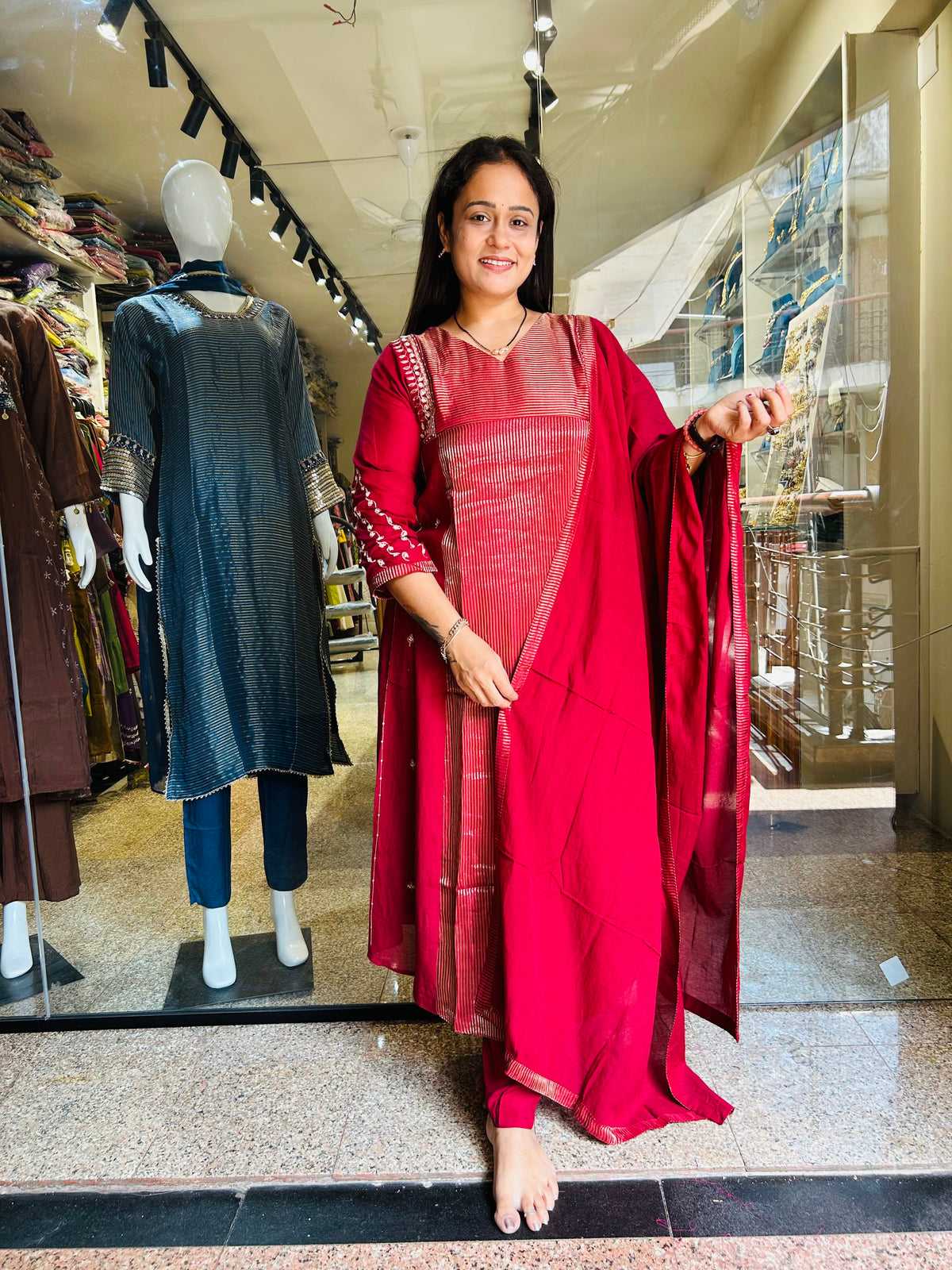 Mahi mal chanderi suit