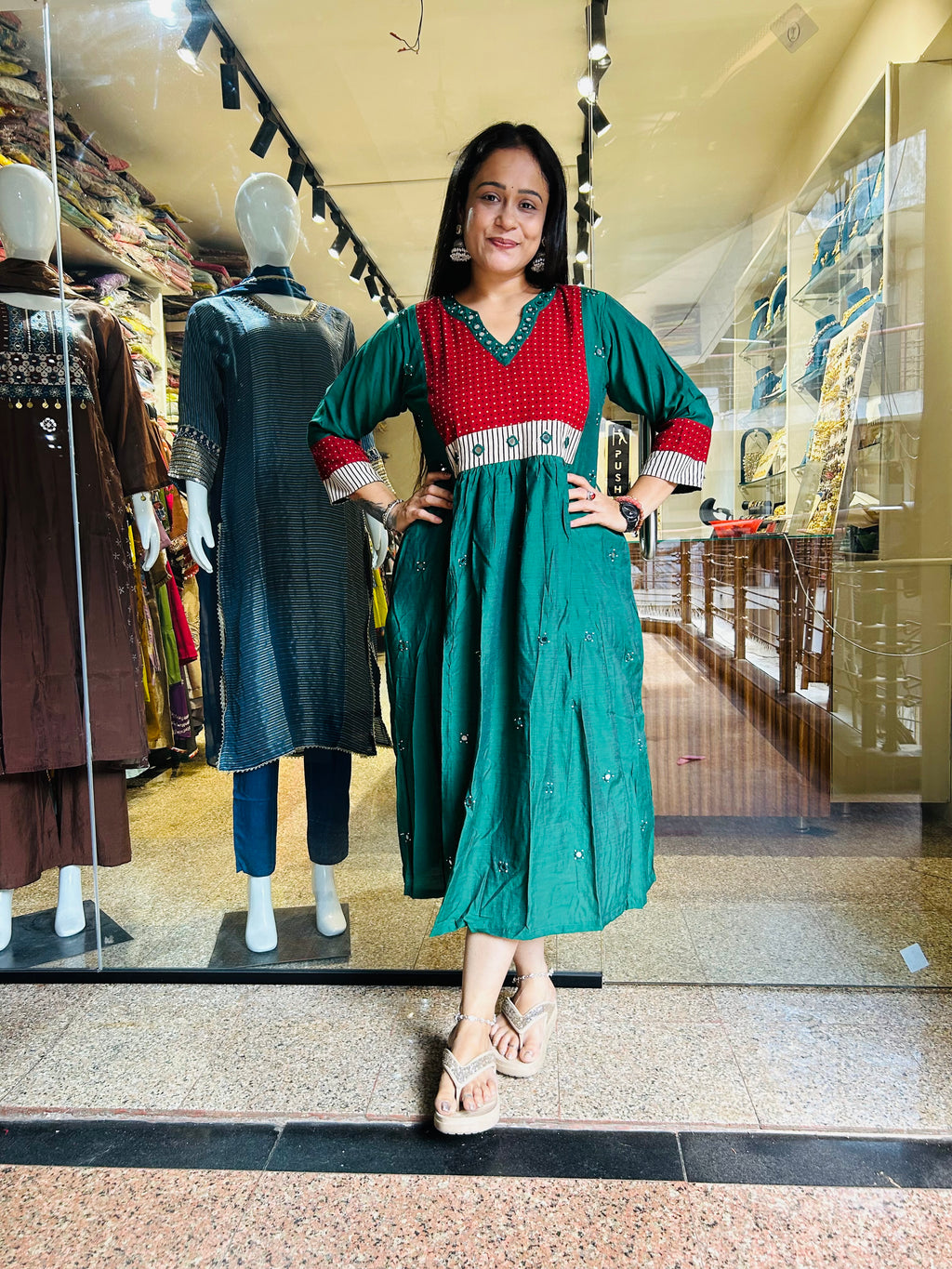 Cotton silk mirror frock