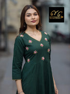 Tadka Green Anarkali Two-Piece