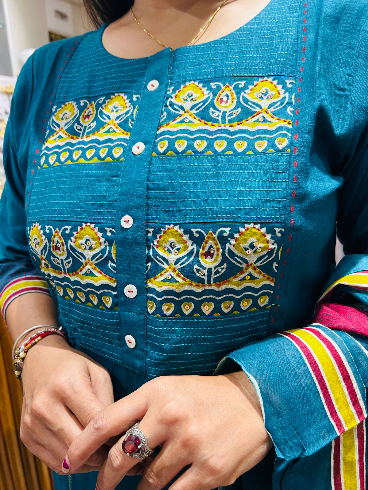 Pure cotton Aline cut suit