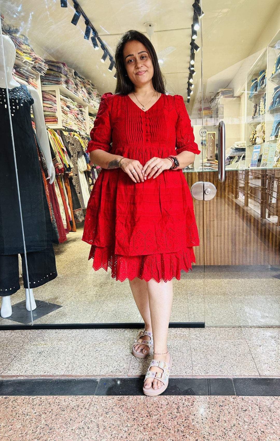 Red Chicken Frock