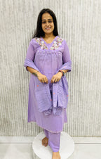Lavender Mul Cotton Suit