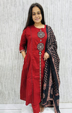 Ajrak Patch Work Cotton Suit