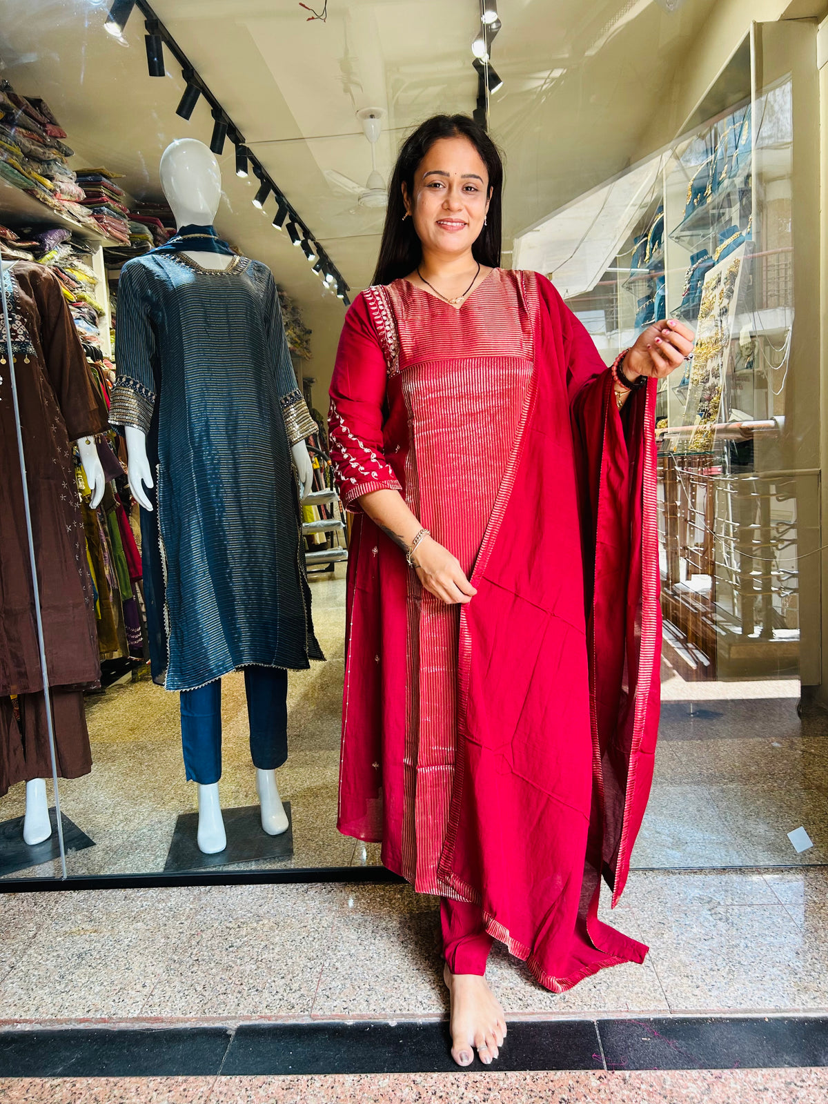 Mahi mal chanderi suit