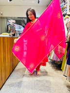Round work mal chanderi suit