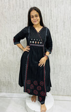 Black Cotton Two-Piece