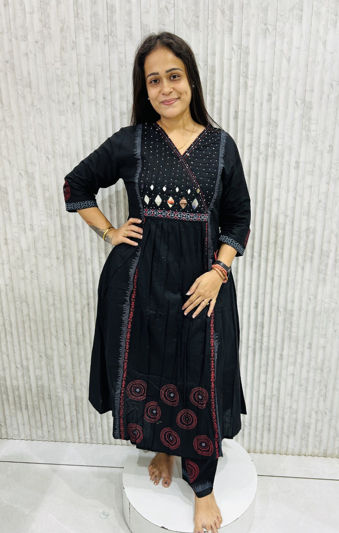 Black Cotton Two-Piece