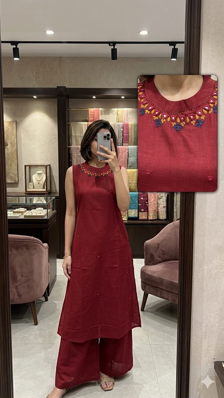 High Neck Linen cotton