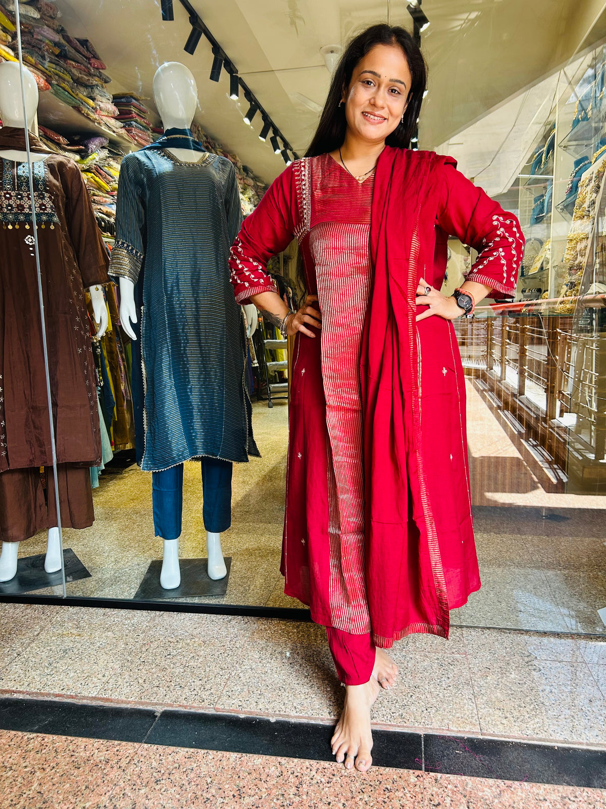 Mahi mal chanderi suit