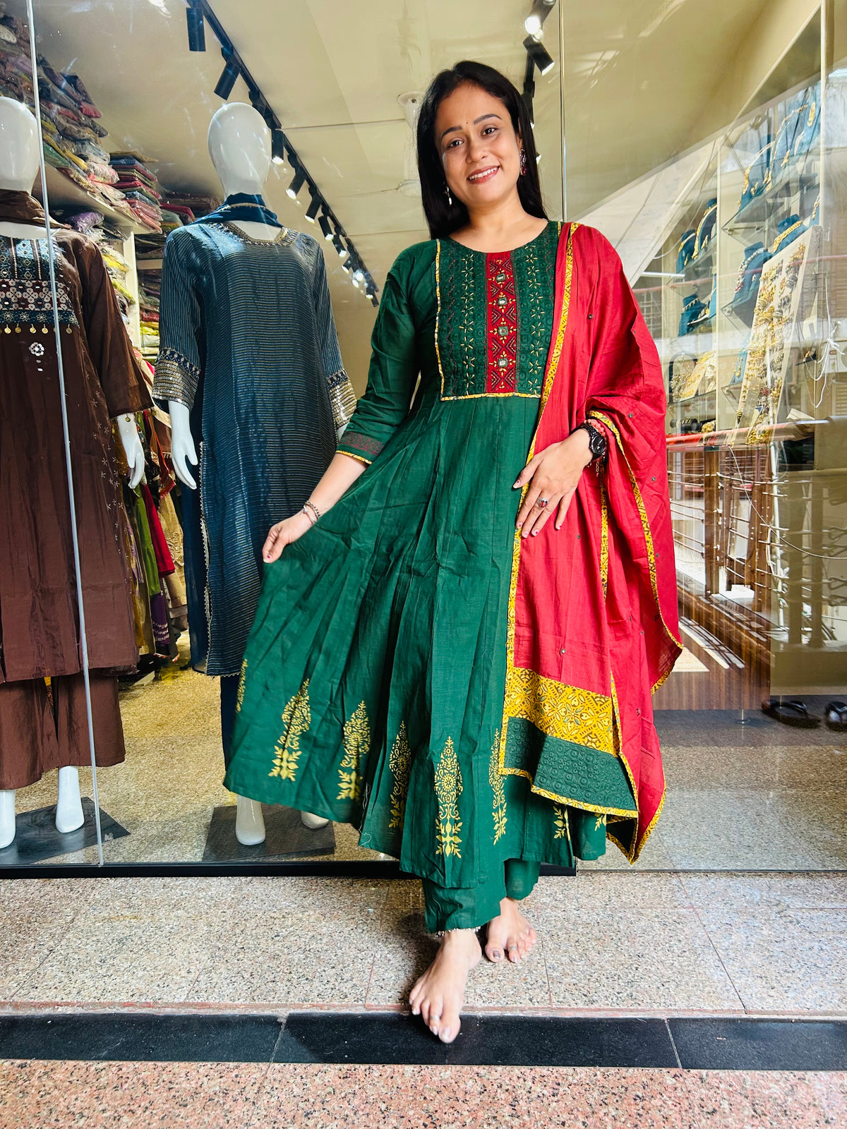 Pure cotton Anarkali suit