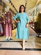 Jamdani mirror work frock