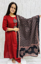 Ajrak Patch Work Cotton Suit