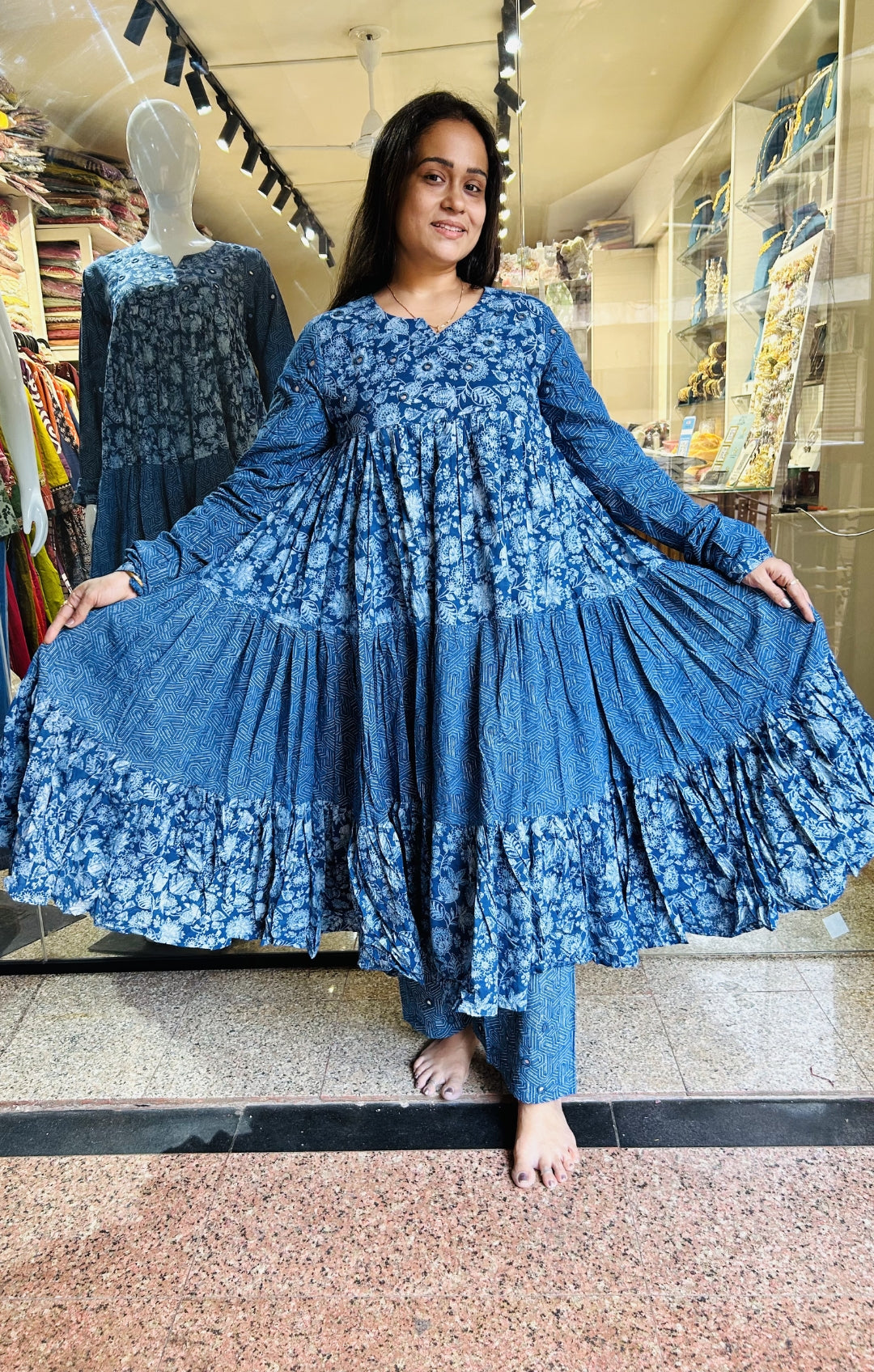 Aanarkali Cotton Two-Piece