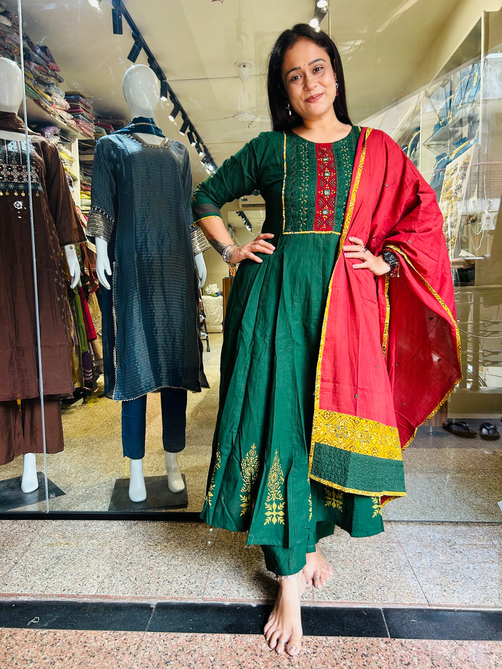 Pure cotton Anarkali suit