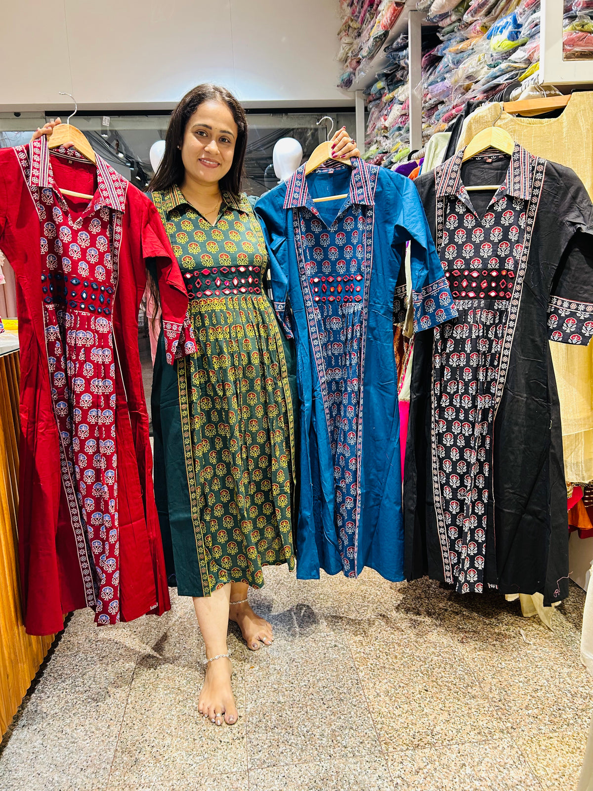 Pure cotton Ajrak frock