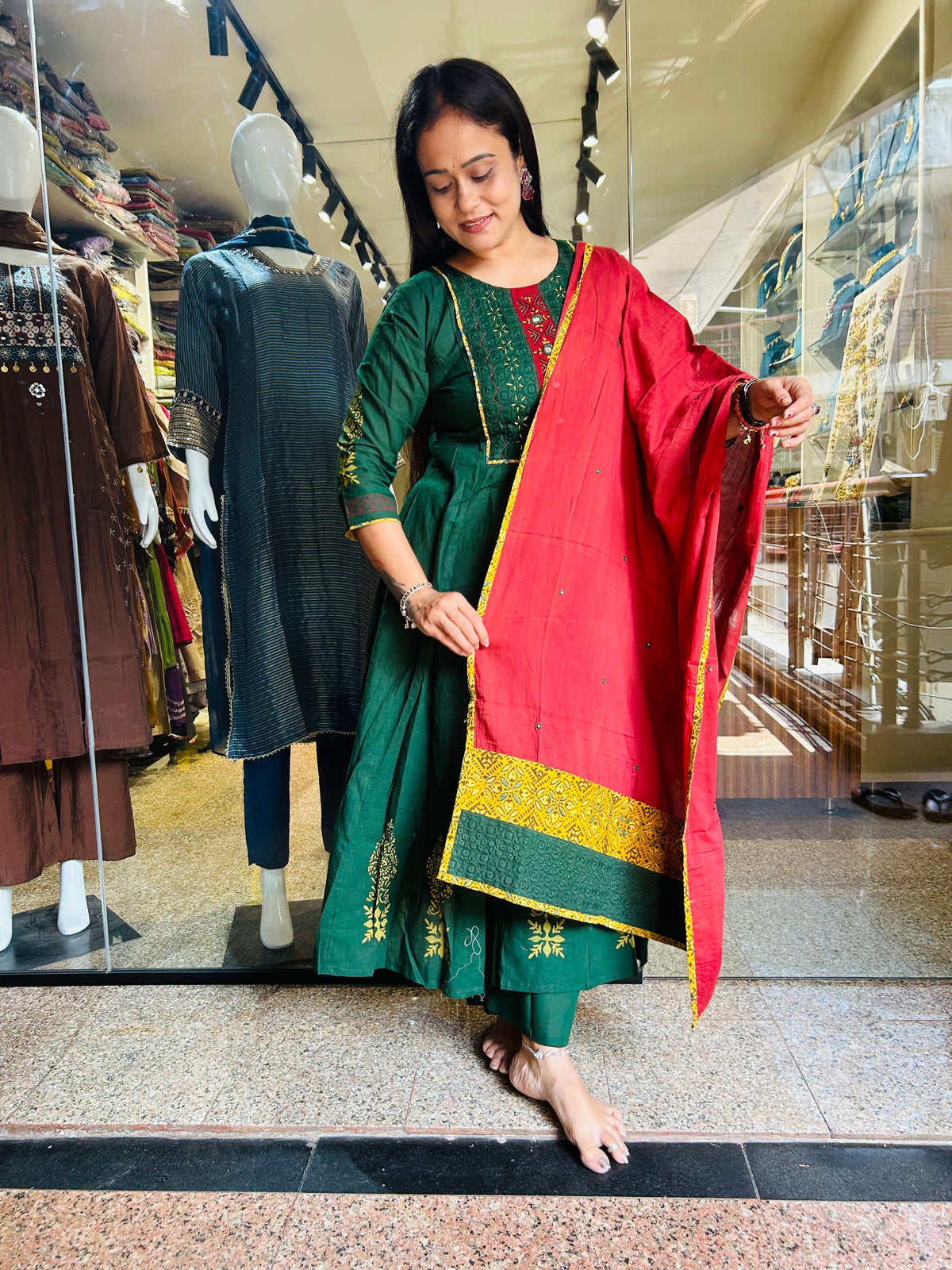 Pure cotton Anarkali suit