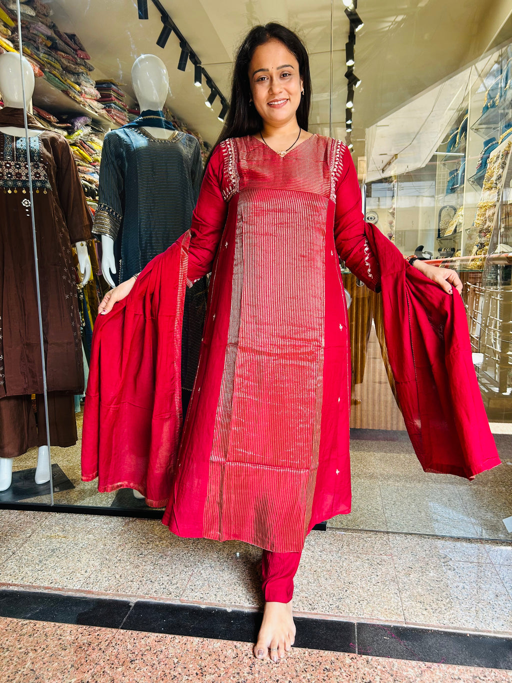 Mahi mal chanderi suit