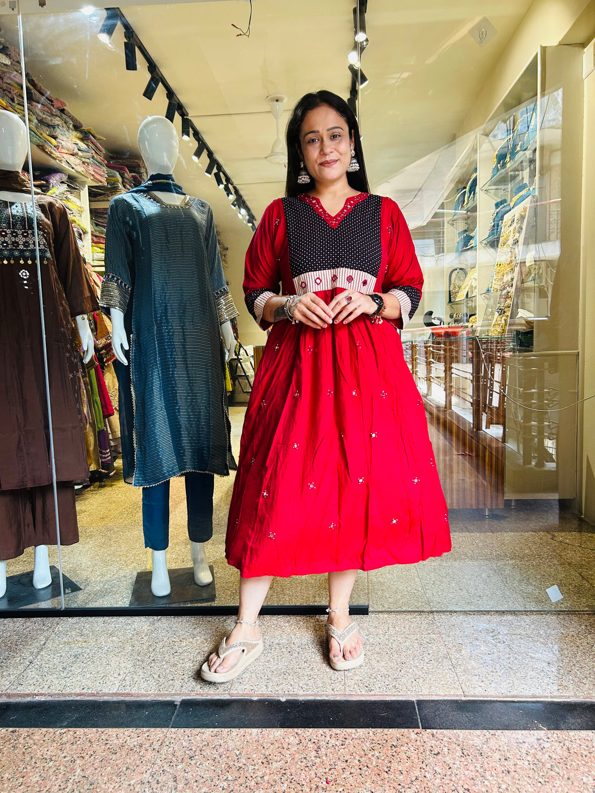 Cotton silk mirror frock
