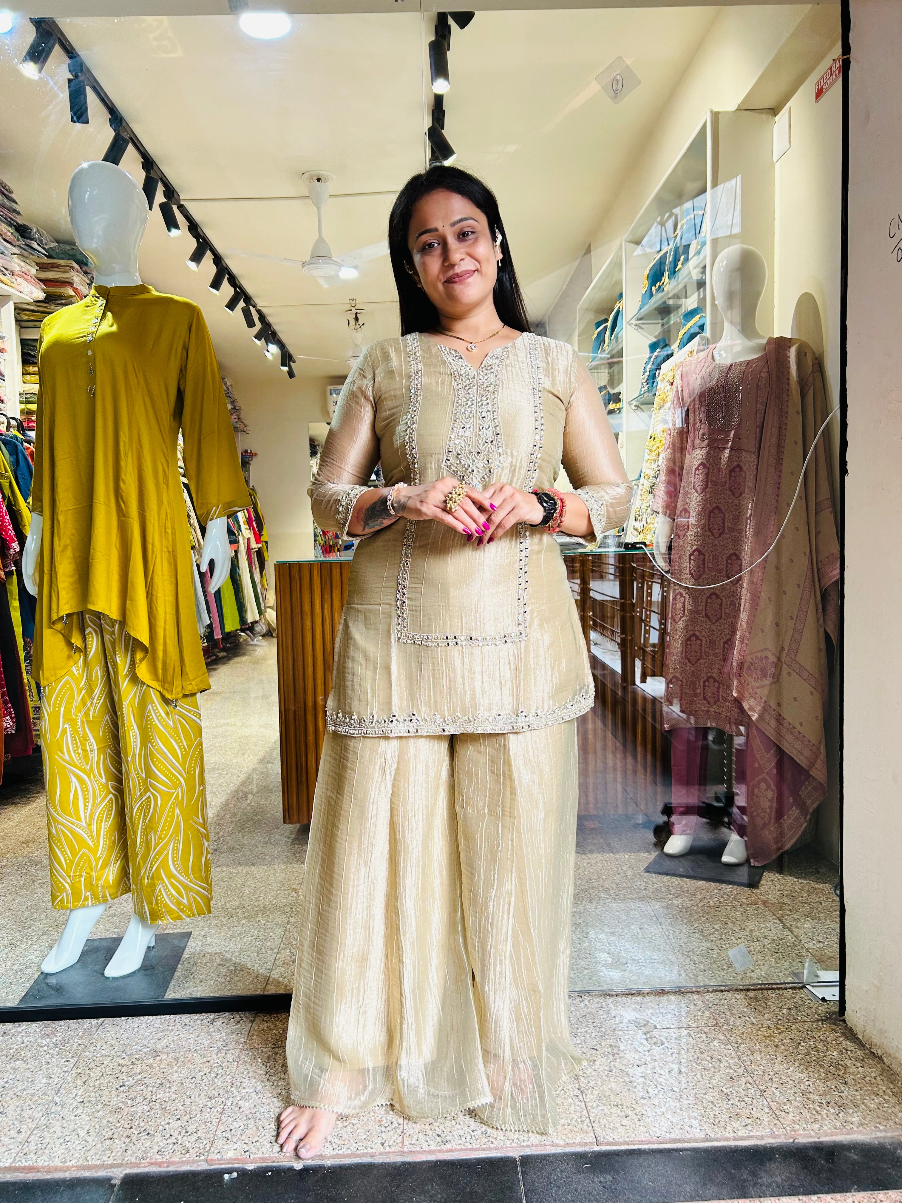 Golden Crush Tissue Co-ord Set