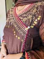 Beauty brown Pure mal Chanderi suit