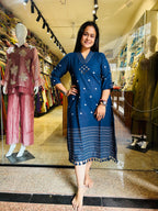 Jamdani mirror work frock