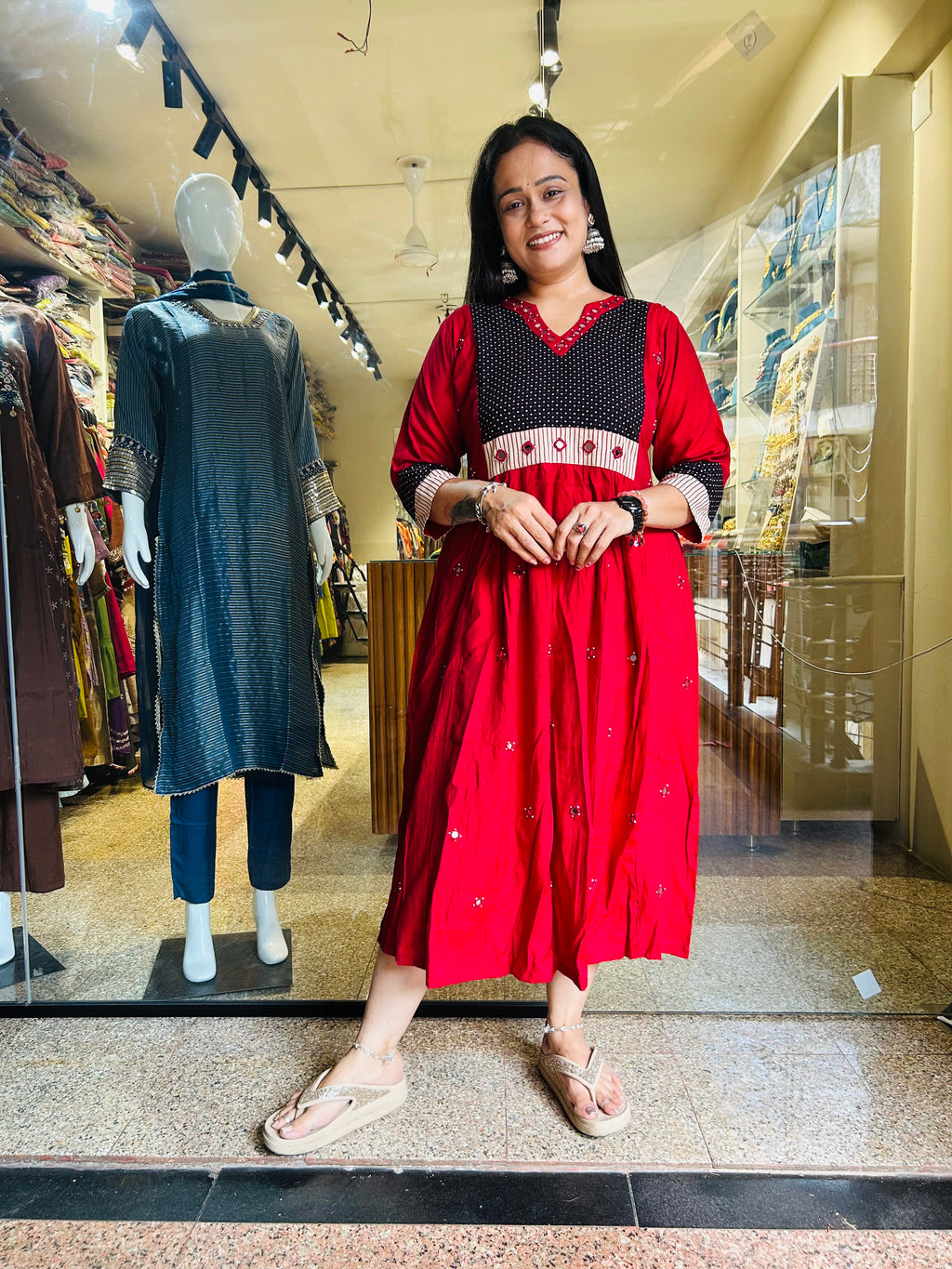 Cotton silk mirror frock