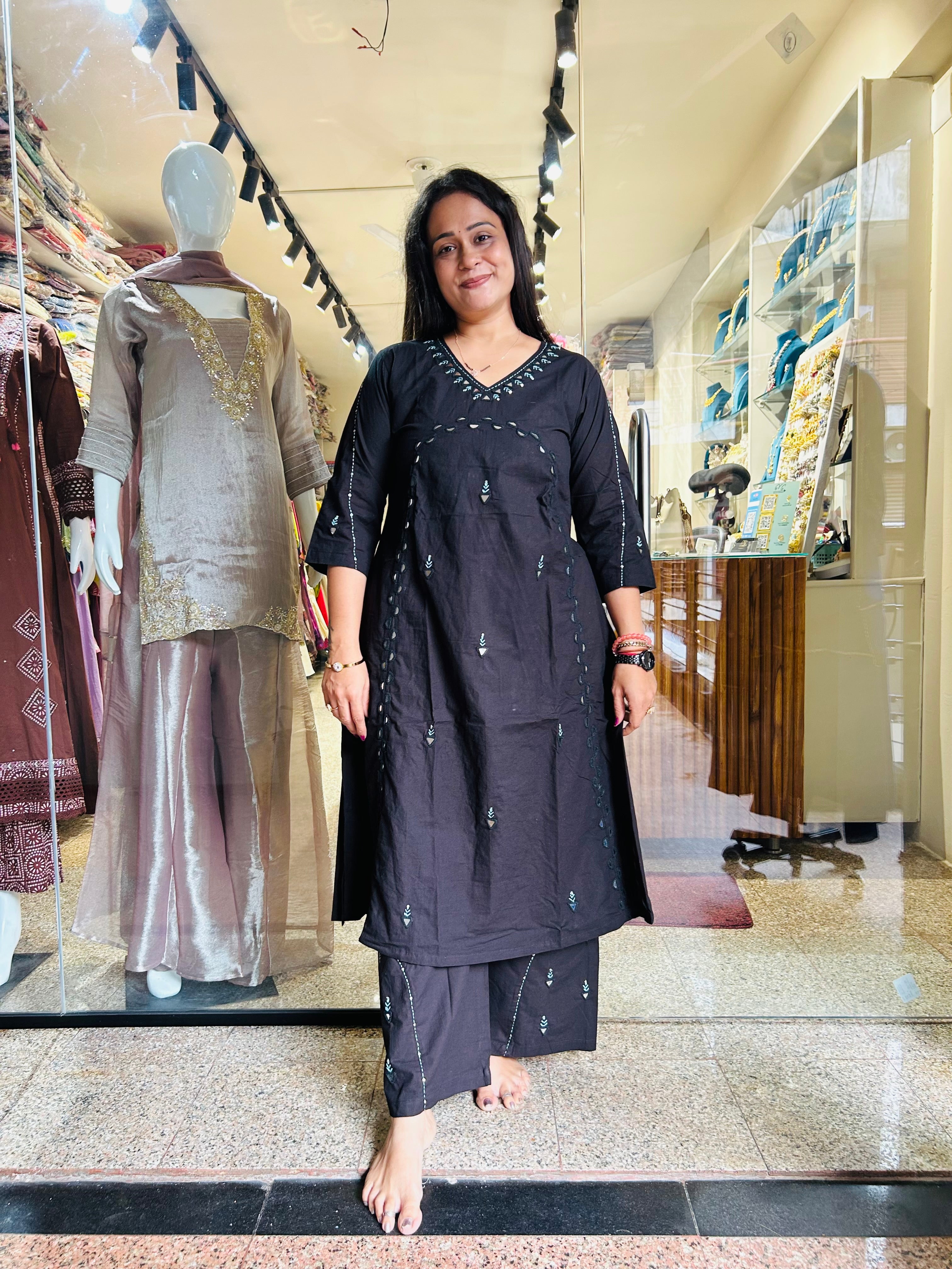 Parrot Aline Top with Plazzo Set