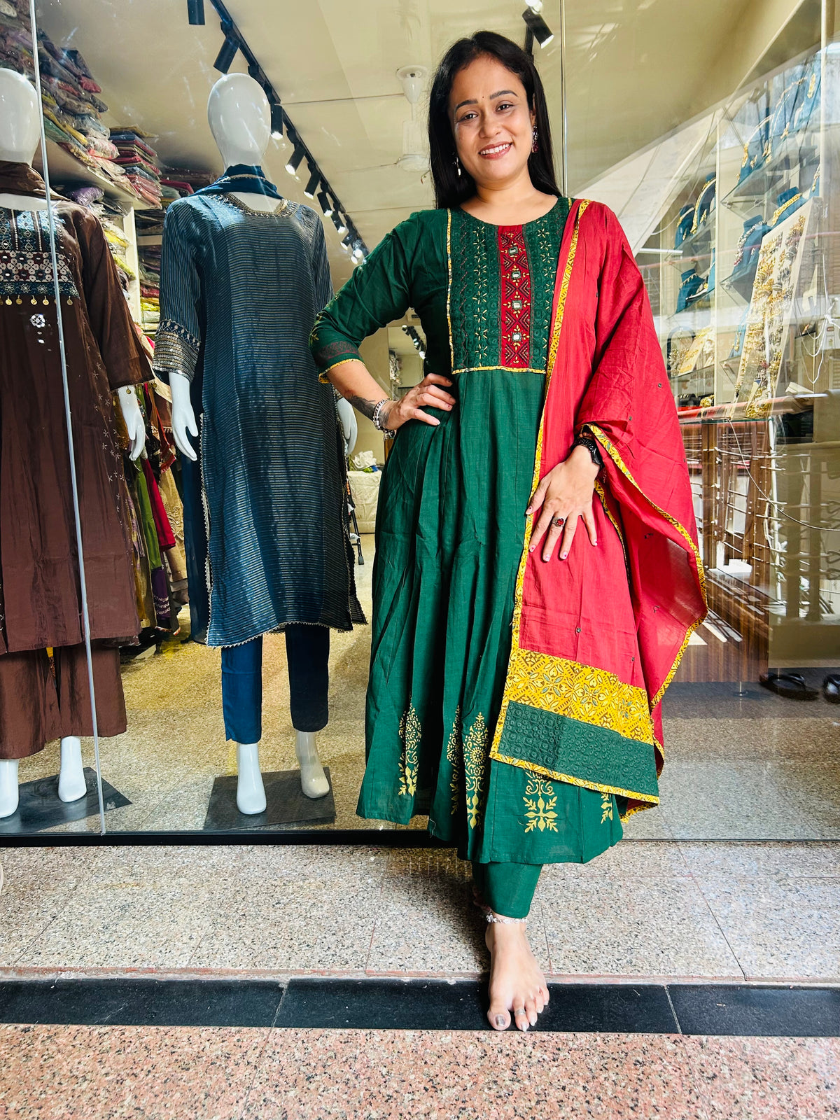 Pure cotton Anarkali suit