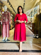 Jamdani mirror work frock