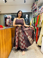 Spaghetti coffee Anarkali suit