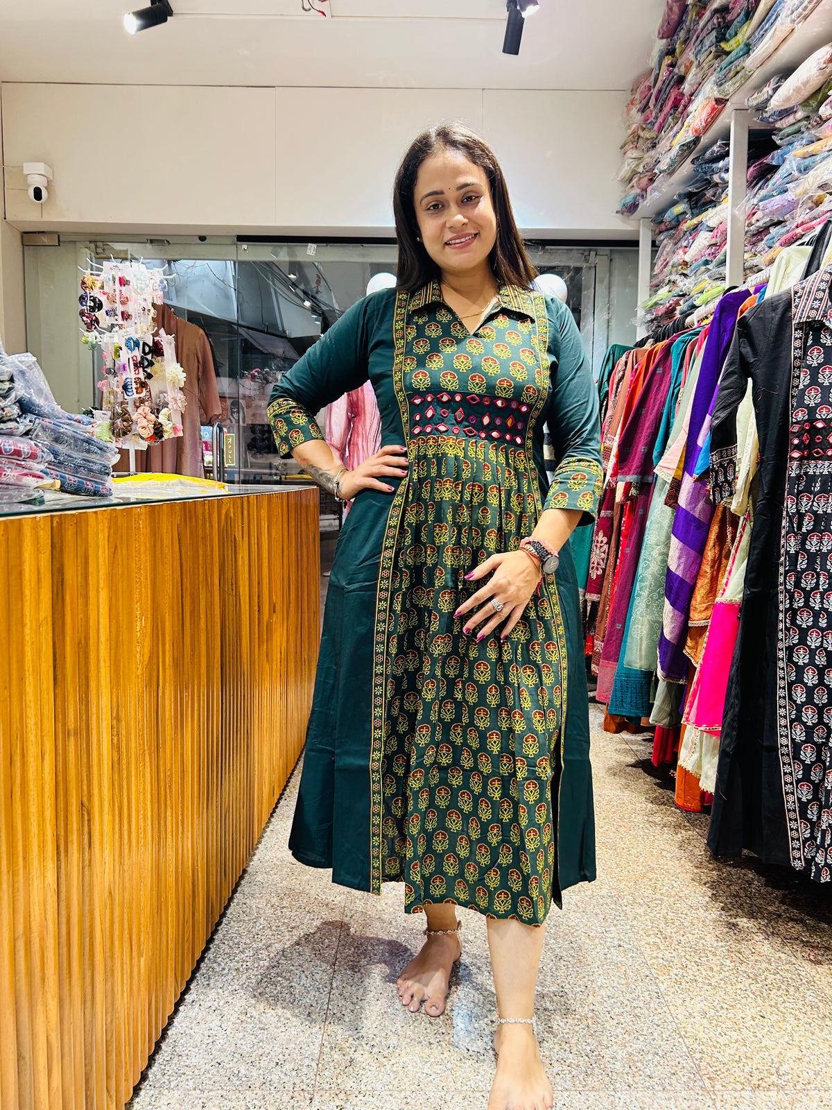 Pure cotton Ajrak frock