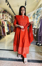 Bandhni Mul Cotton Suit