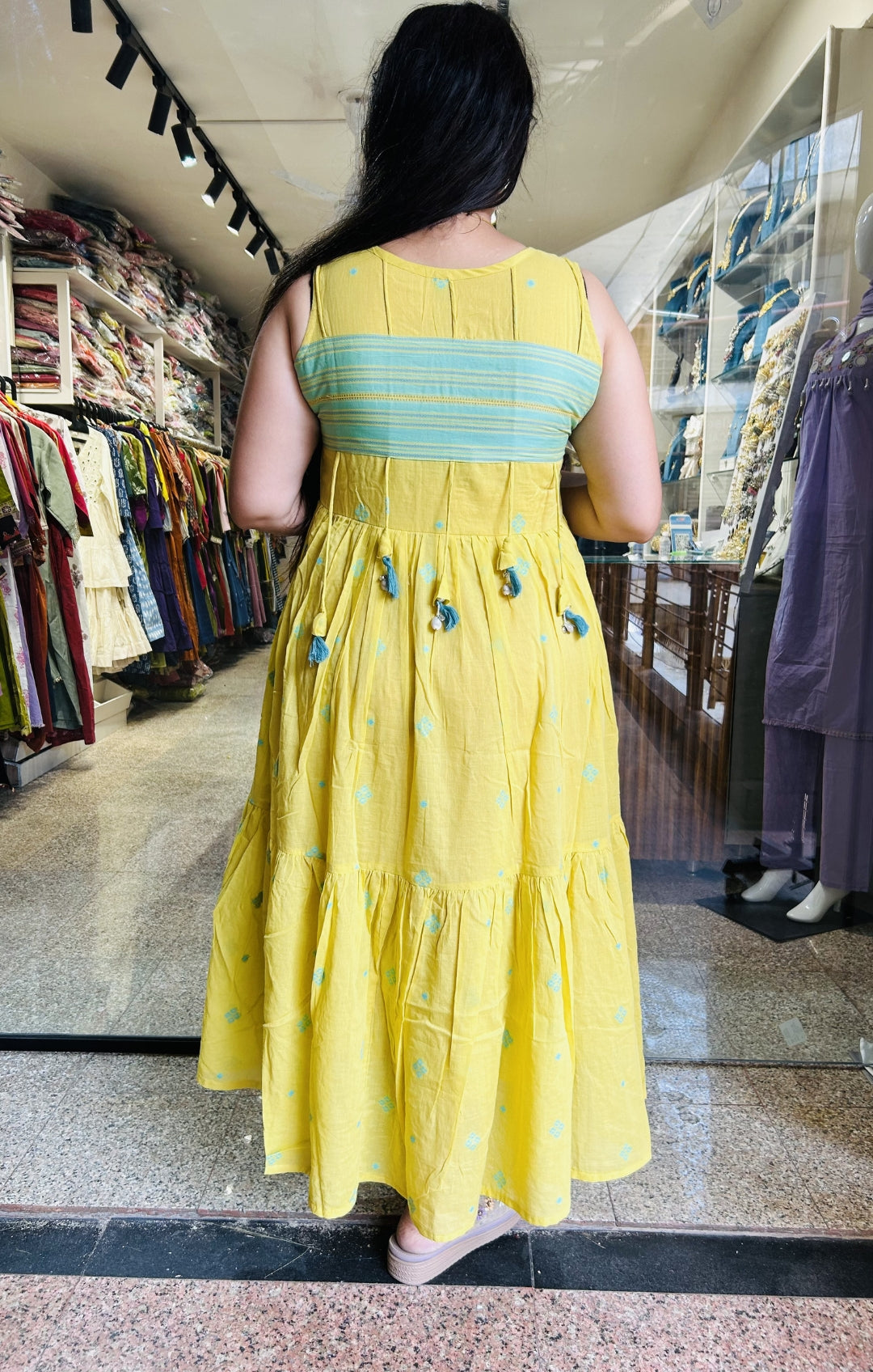 Yellow Jamdani One Piece