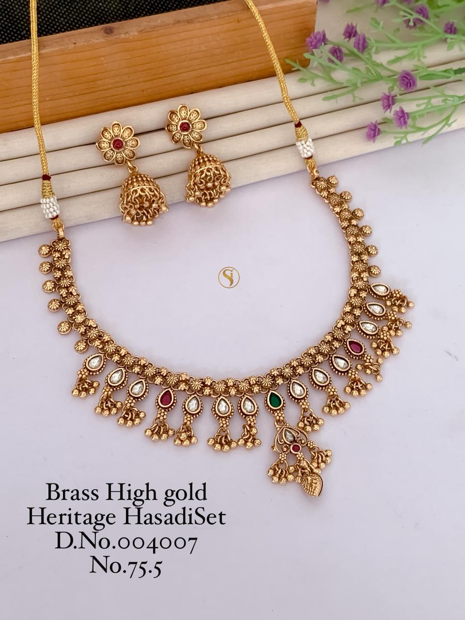 Brass High Gold Heritage Hasadi Set