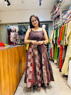Spaghetti coffee Anarkali suit
