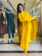 Yellow mal chanderi suit