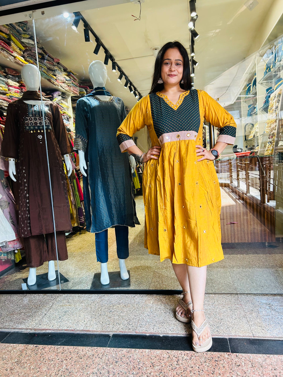 Cotton silk mirror frock