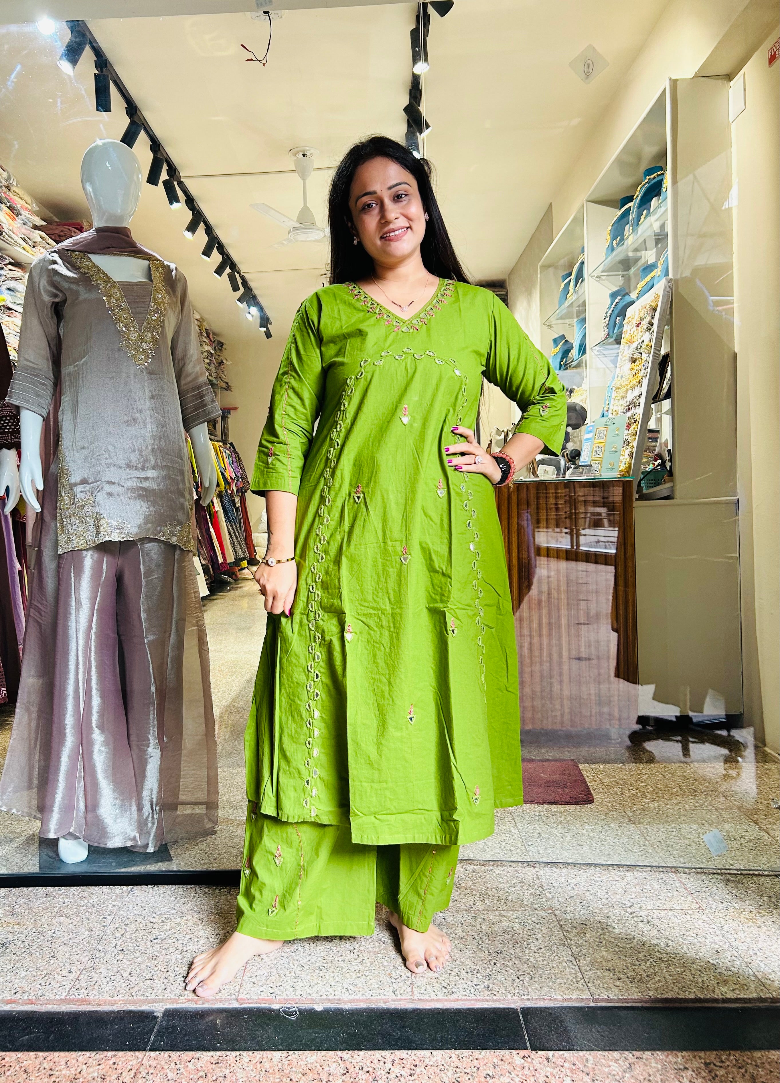 Parrot Aline Top with Plazzo Set