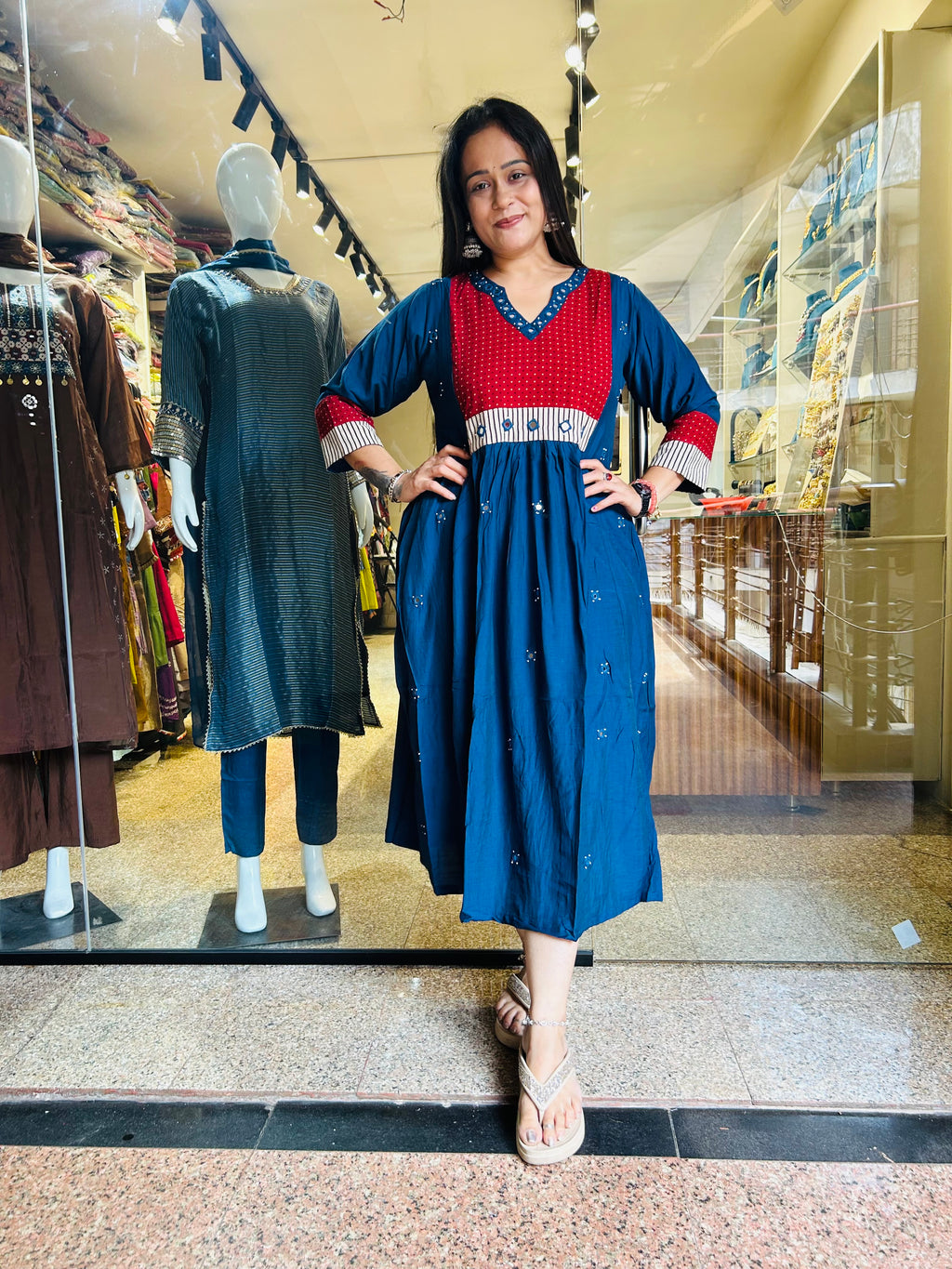 Cotton silk mirror frock