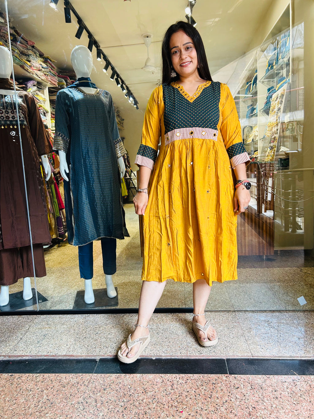 Cotton silk mirror frock