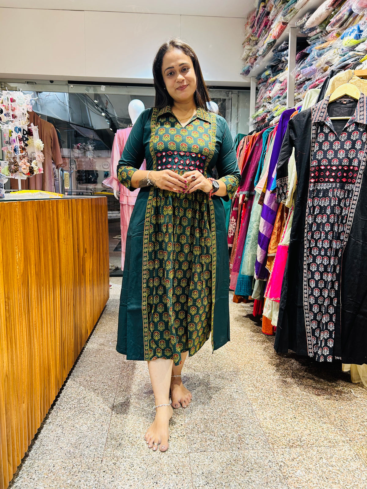 Pure cotton Ajrak frock