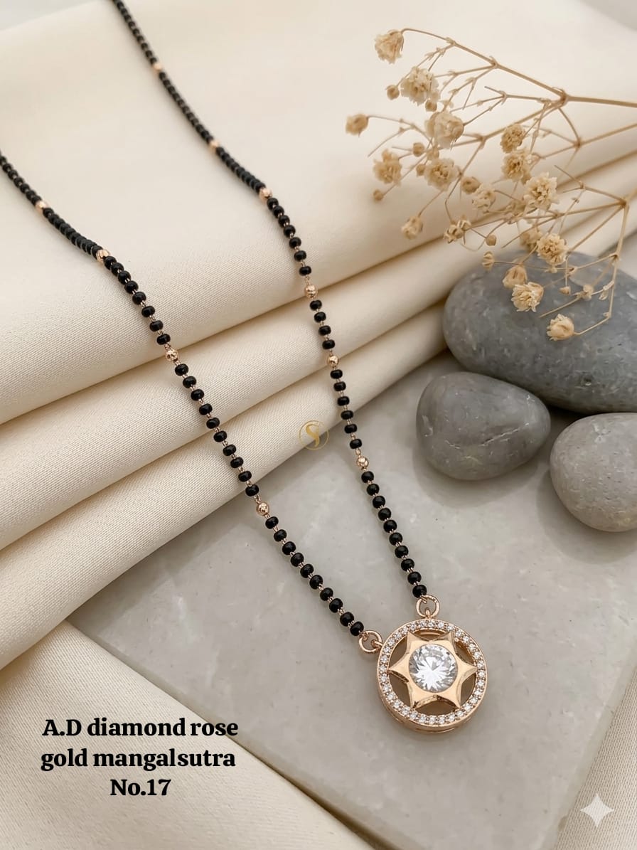 A.D Diamond Rose Gold Mangalsutra