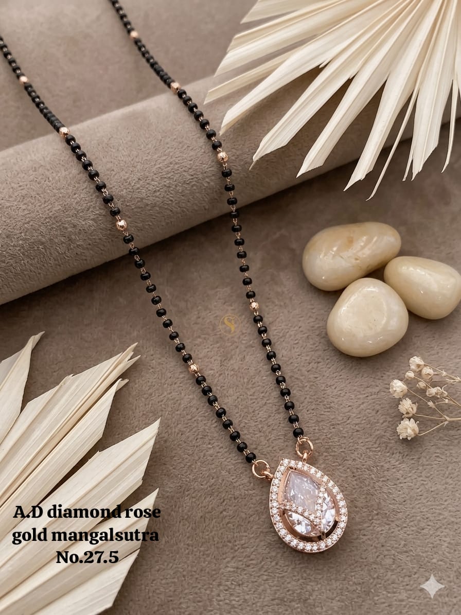 A.D Diamond Rose Gold Mangalsutra