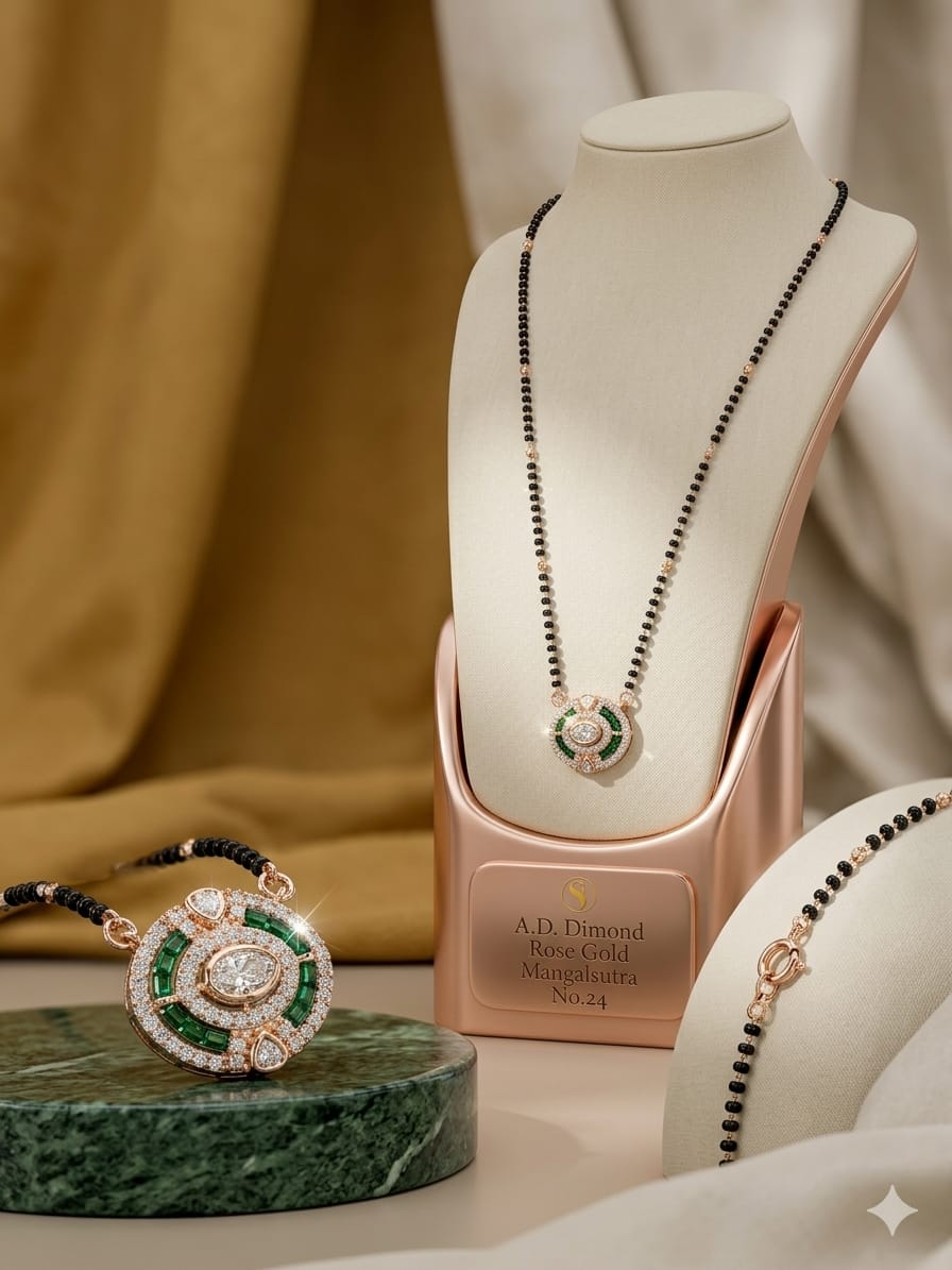 A.D Diamond Rose Gold Mangalsutra