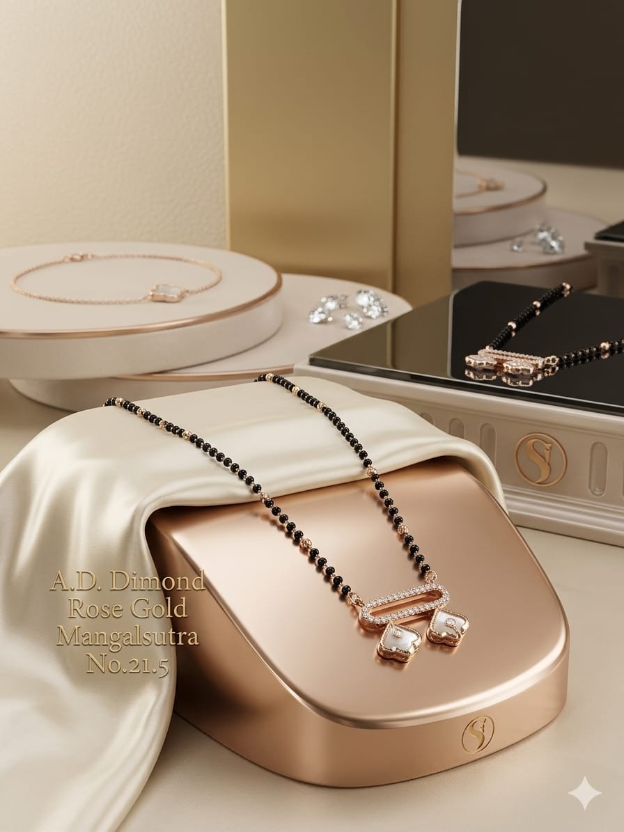 A.D Diamond Rose Gold Mangalsutra