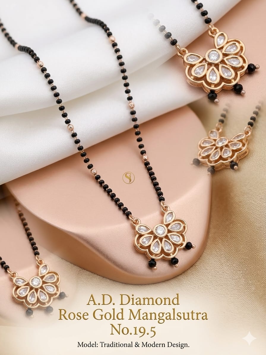 A.D Diamond Rose Gold Mangalsutra