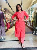 Handloom Rabari Work A line top with Plazzo Set