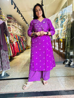 Handloom Rabari Work A line top with Plazzo Set