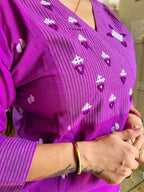 Handloom Rabari Work A line top with Plazzo Set